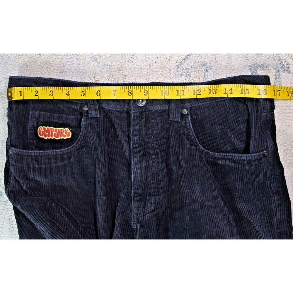 Vintage Empyre Black Corduroy Pants Sz 30 X 27 Baggy 90s Skate 100% Cotton - Picture 5 of 9